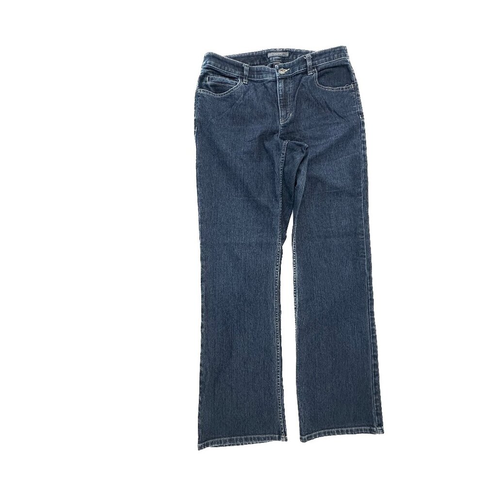 Liz Claiborne Nicole Bootcut Jeans Womens 8 Blue Dark Wash Denim Mid Rise